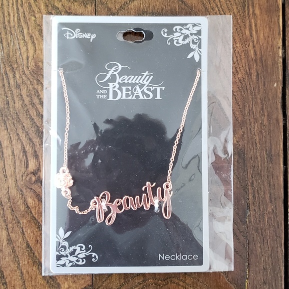 Disney Jewelry - Beauty and the Beast Rose Necklace